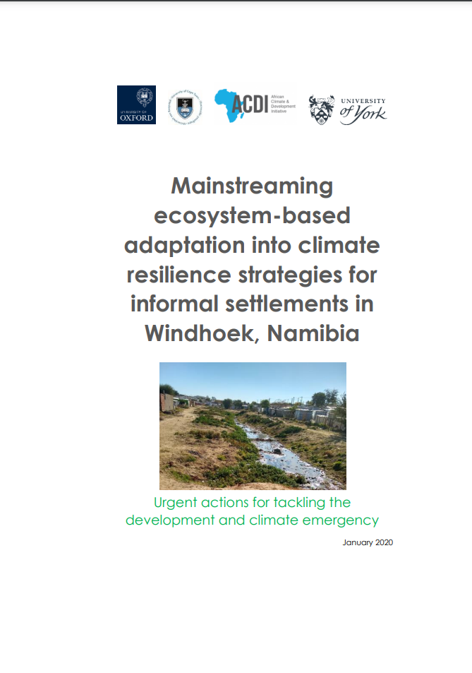Mainstreaming ecosystem-based adaptation into climate resilience strategies for informal settlements in Windhoek, Namibia